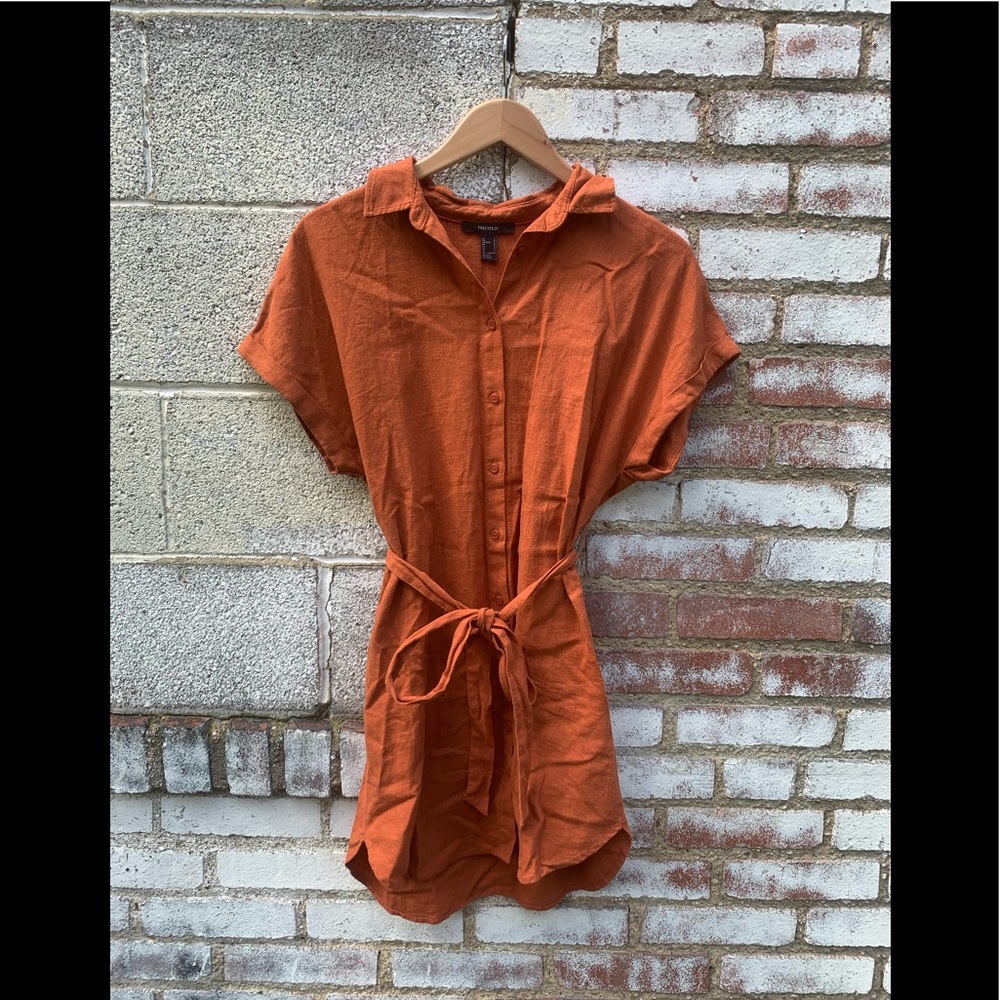 Orange Button-Down Dress